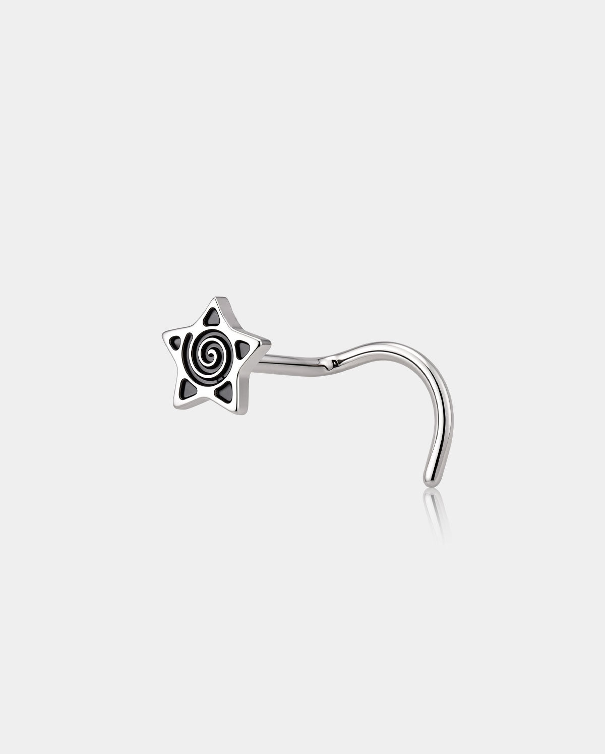 Oxidized Spiral Star Titanium Nose Screw Stud