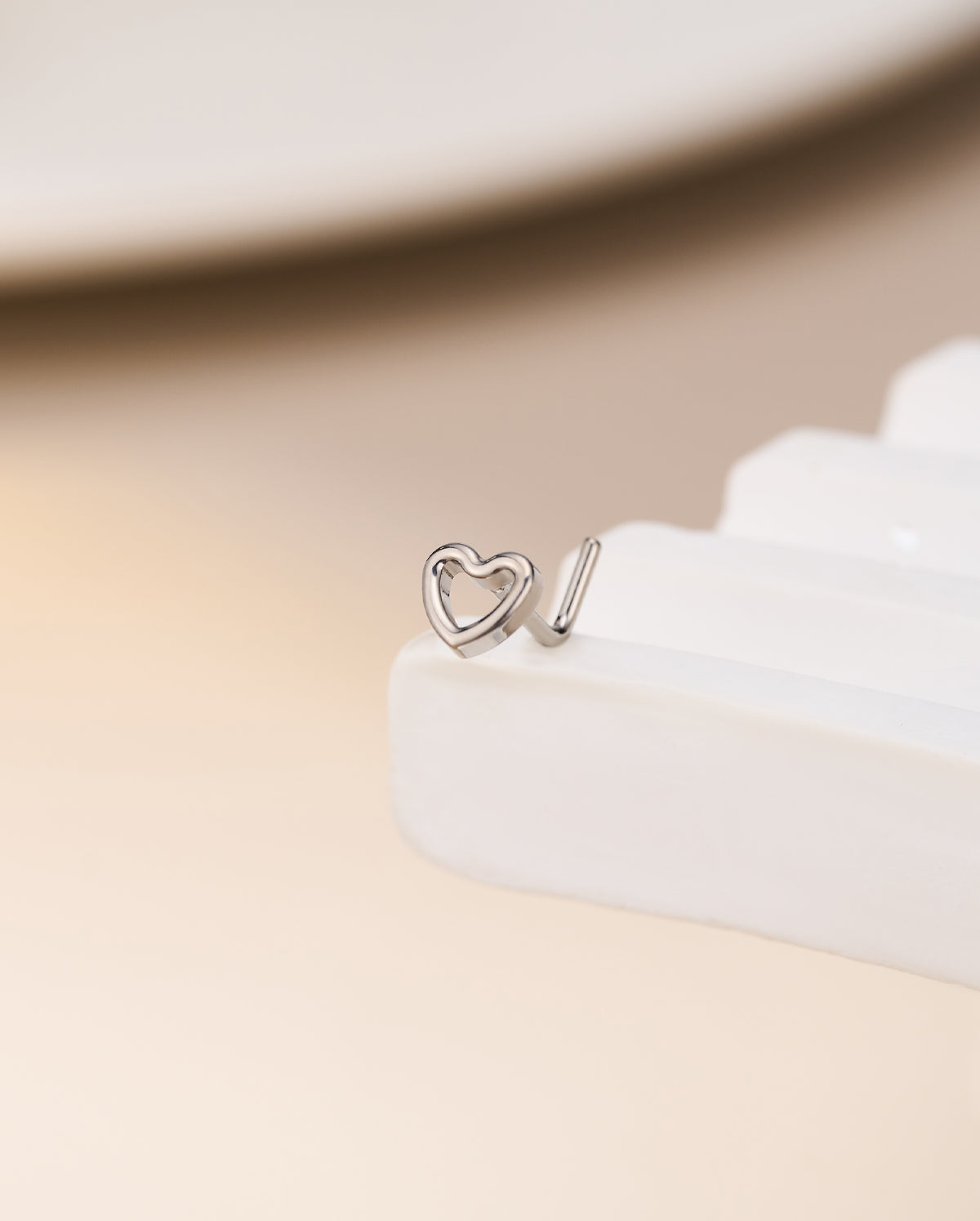 Heart Titanium Nose Stud