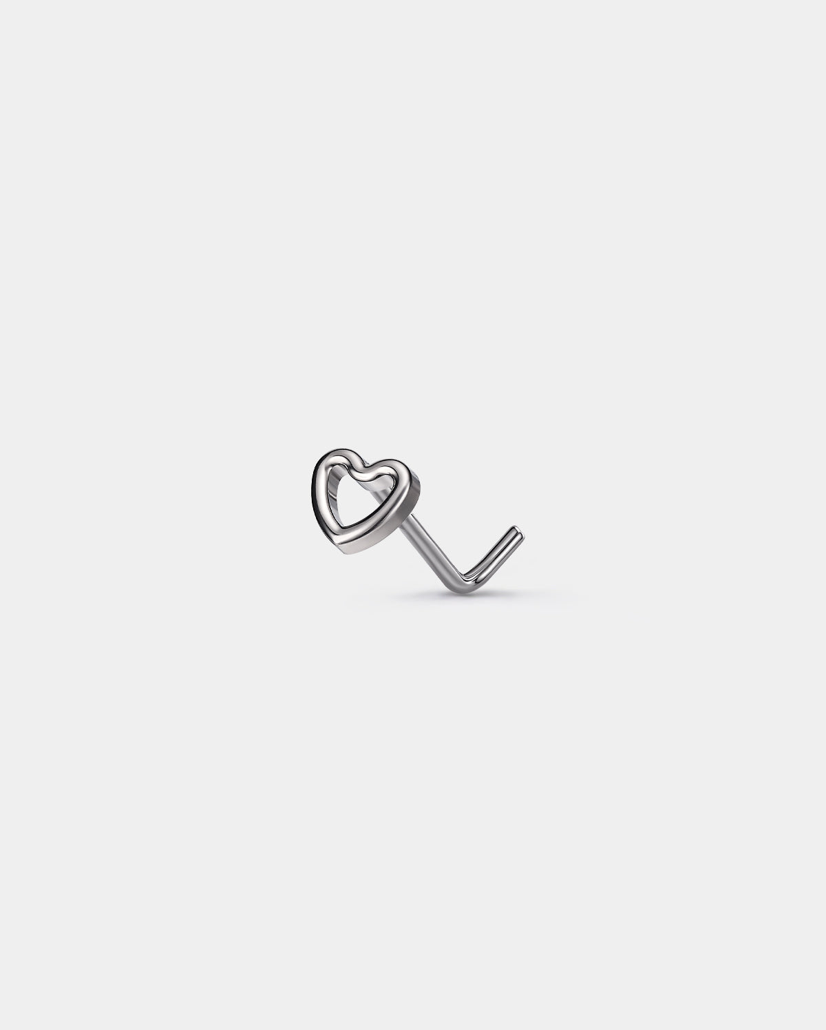 heart titanium nose stud 