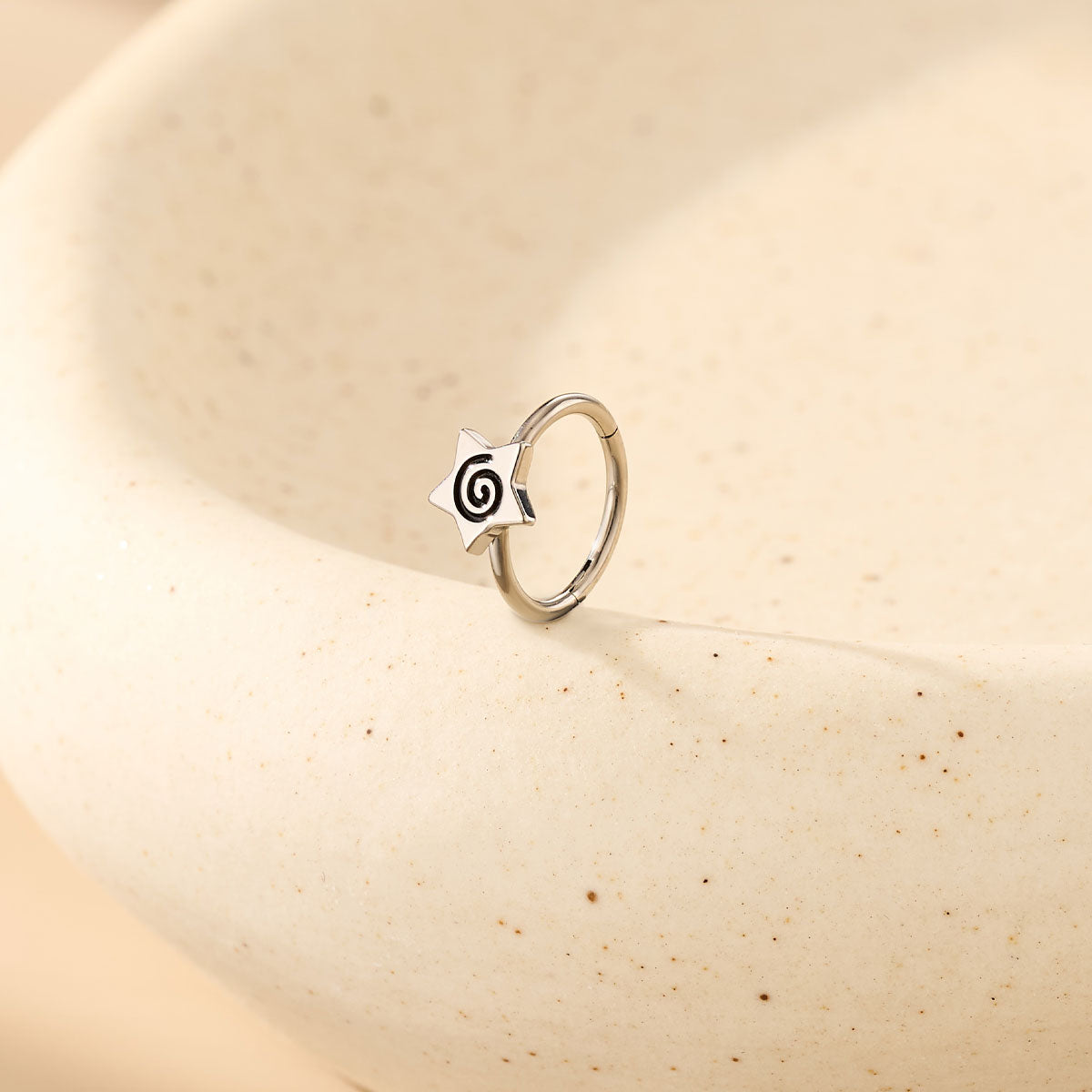 Spiral Star Titanium Nose Ring