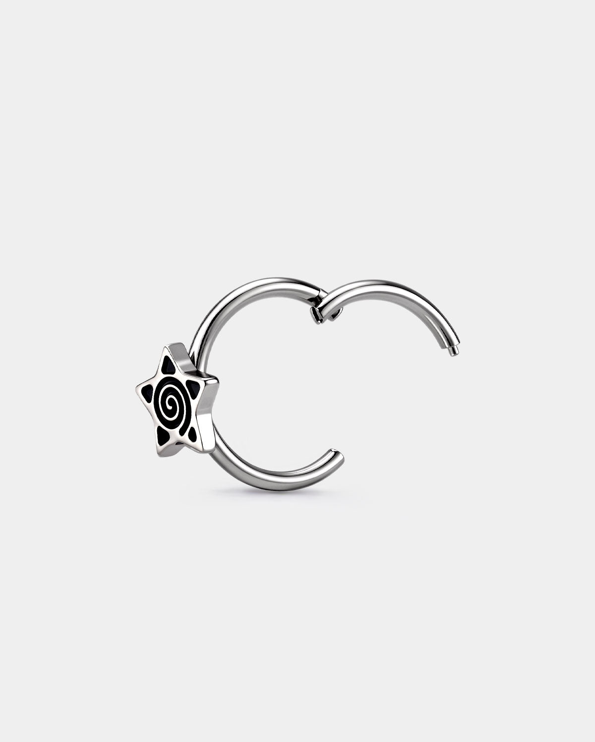 Oxidized Spiral Star Titanium Nose Ring