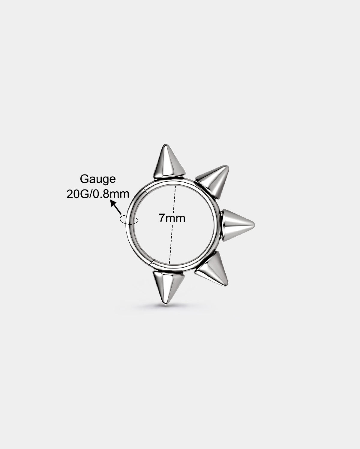 Spike Titanium Segment Nostril Ring