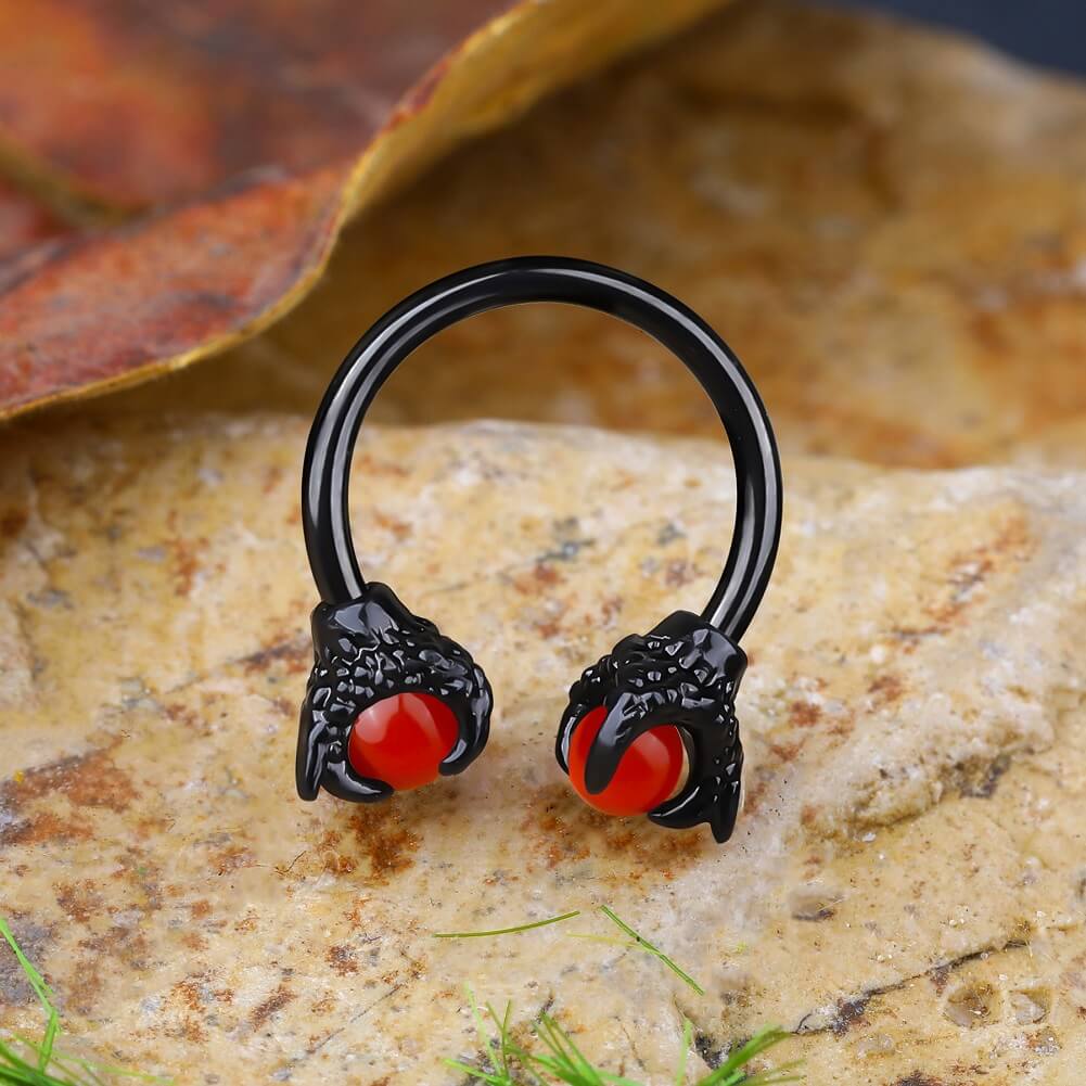 16G 3/8 '' Dragon Septum Ring Gem Circulaire Barbell Ring