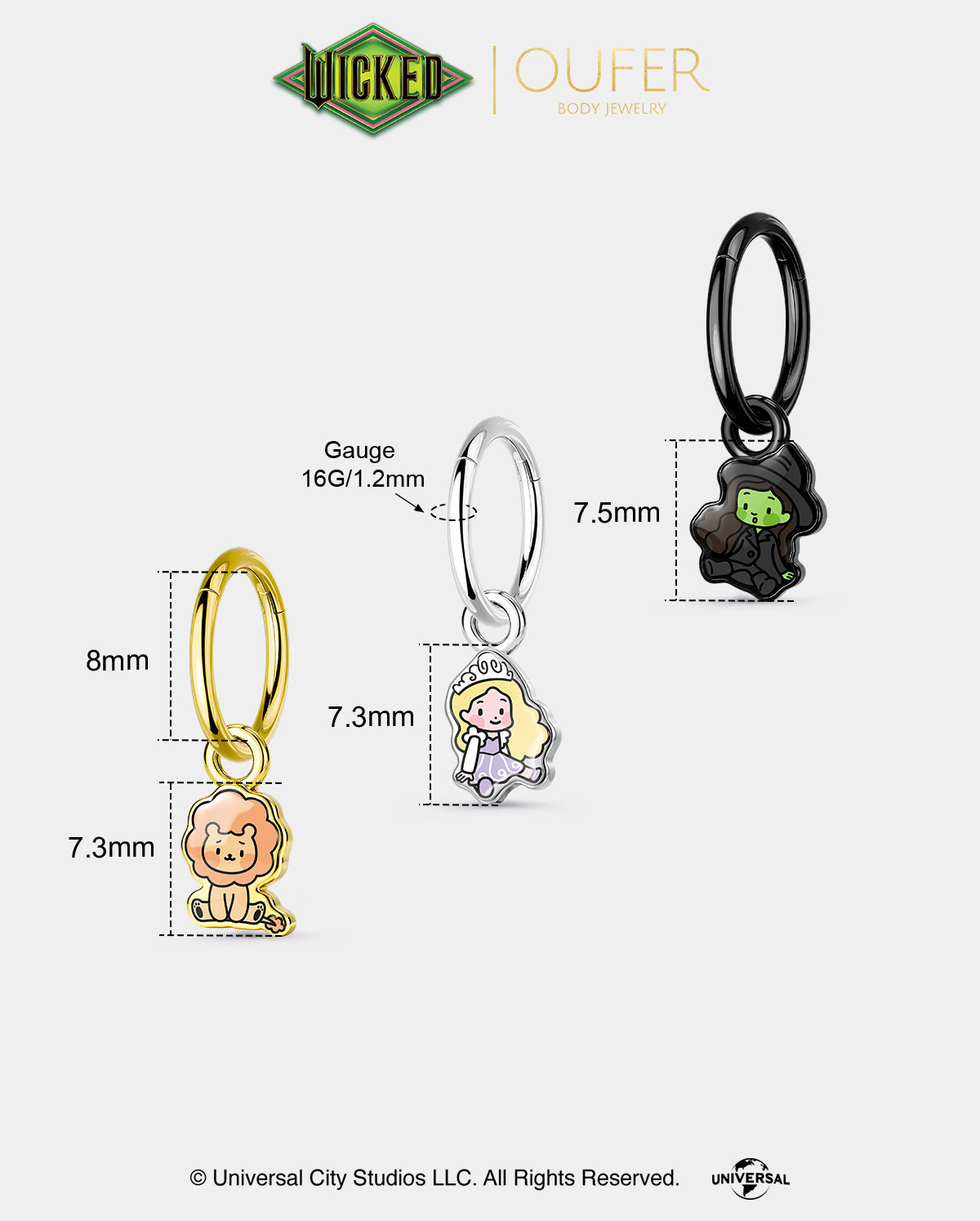 WICKED × OUFER Elphaba·Glinda·Cowardly Lion Ear Hoop