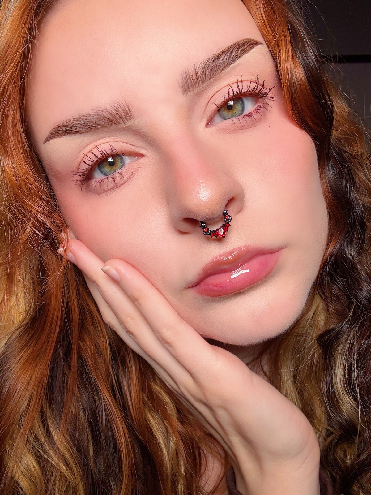 Bat Heart CZ Daith Septum Ring