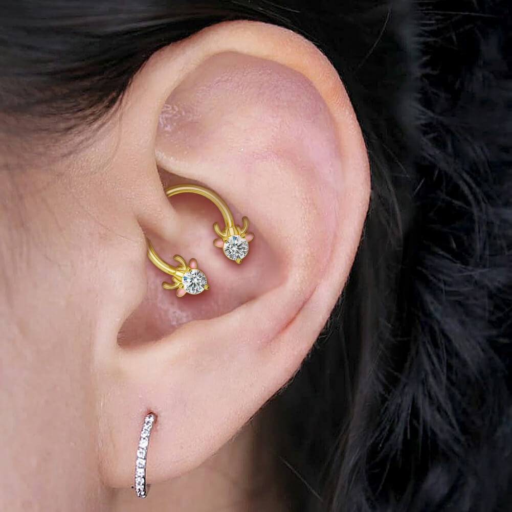 Deer Head Christmas Horseshoe Septum Ring